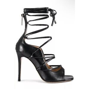 New LITA by Ciara Solid Strappy Leather Heel Sandal‎ In Black Size 41 In US 9.5